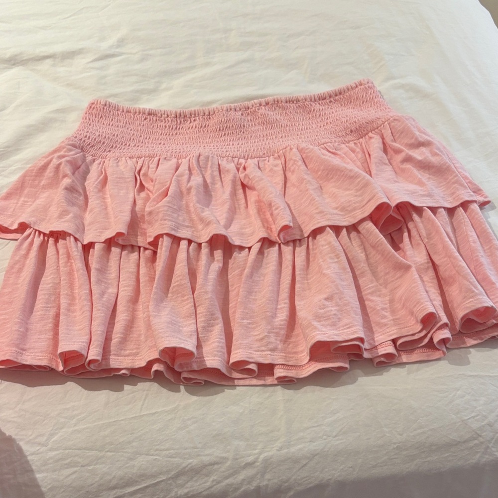 Aerie Light Pink Tiered Mini Skirt